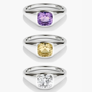 Jude Pinky Signet Ring Lab Grown White Sapphire, Sterling Silver