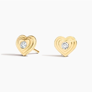 14K Yellow GoldSweetheart Lab Diamond Stud Earrings (1/6 ct. tw.)