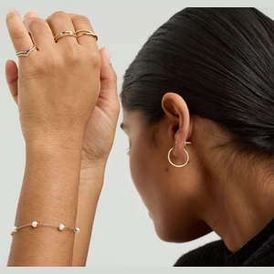 Mini Pearl Satellite Bracelet 18k Gold Vermeil, Pearl