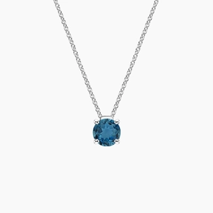 SilverFloating Solitaire London Blue Topaz Pendant