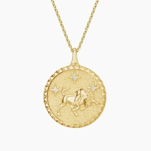 Taurus Zodiac Diamond Pendant