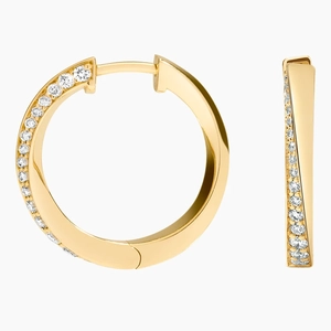 18K Yellow GoldFairmined Spira Diamond Hoop Earrings (1/2 ct. tw.)