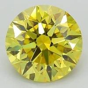 3.28 Ct. Fancy Vivid Yellow Round Lab Created Diamond