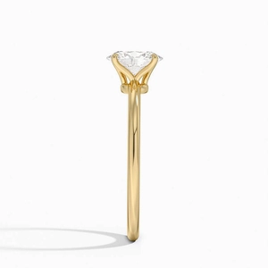 Lab Grown Sapphire Petite Elodie 1.5mm RingSet with 7mm Peach Round Lab Grown Sapphire