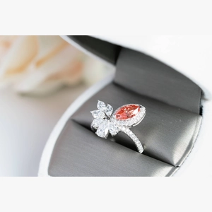 Red Marquise Diamond Ring