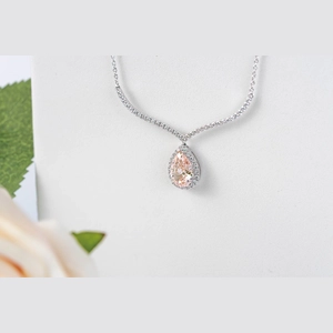 Pink Pear Diamond Necklace
