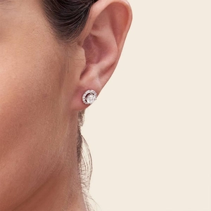 18K White GoldLab Grown Diamond Halo Stud Earrings (1 1/5 ct. tw.)