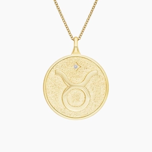 14K Yellow GoldLuxe Taurus Zodiac Pavé Pendant