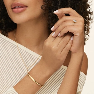 14K Yellow GoldEngravable ID Bangle Bracelet