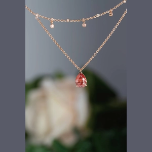 Red Pear Diamond Necklace