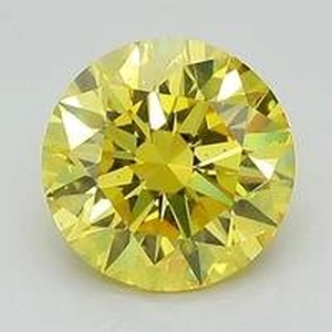 1.34 Ct. Fancy Vivid Yellow Round Lab Created Diamond