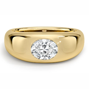 Sloane Flush Set Solitaire Dome Ring in 18K Yellow Gold