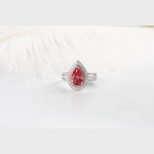 Red Pear Diamond Ring