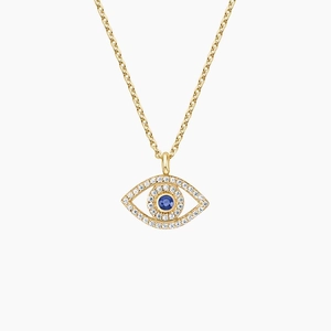 Evil Eye Sapphire and Diamond Pendant
