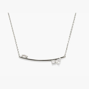 Eve Bar Necklace Sterling Silver, Lab Grown White Sapphire