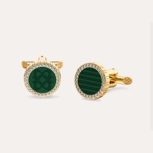 Classic Striped Diamond Cufflinks