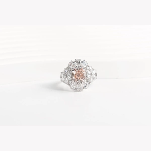 Pink Cushion Diamond Ring