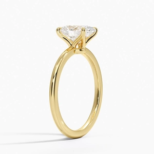Petite Elodie 1.5mm Solitaire with 1.5ct Oval Certified Natural Diamond