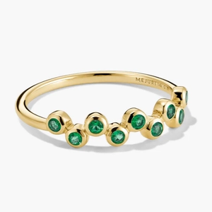 Ziggy Ring Lab Grown Emerald, 14k Yellow Gold