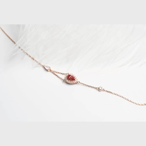 Red Pear Diamond Necklace