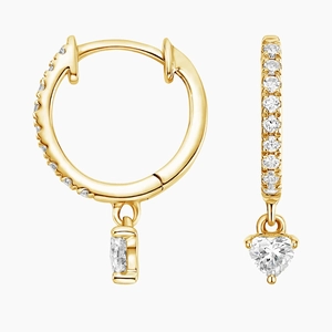 Heart Shaped Lab Diamond Huggie Earrings (1/3 ct. tw.)
