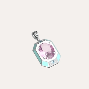 Artdeco Prism Diamond Pendant (Blue & Pink)