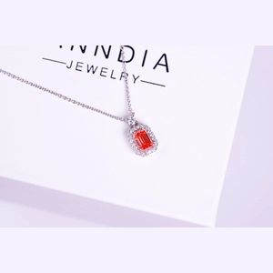 Red Radiant Diamond Necklace