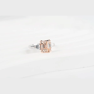 Pink Emerald Diamond Ring