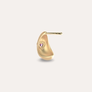 Heart Gemstone Dome Earring