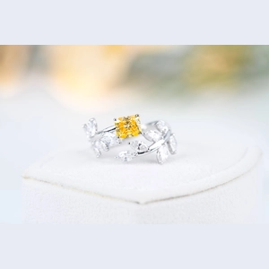 Yellow Radiant Diamond Ring