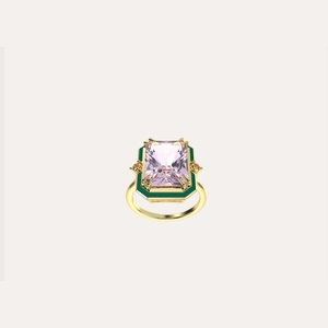 Artdeco Style Enameled Cocktail Ring