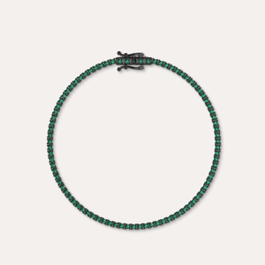 Classic Green Diamond Tennis Bracelet, 1.5mm