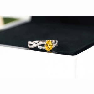 Yellow Oval Diamond Ring