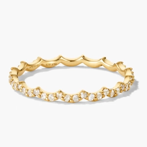 Slim Charlotte Stacker Set 18k Gold Vermeil, Lab Grown White Sapphire