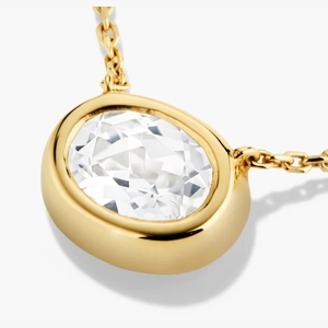 Lucia Necklace 18k Gold Vermeil, Lab Grown White Sapphire