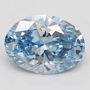 0.62 Ct. Fancy Intense Blue Oval Lab Created Diamond