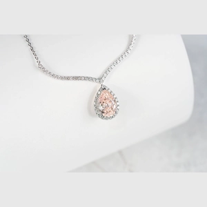 Pink Pear Diamond Necklace