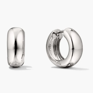 Chunky Medium Hoops Sterling Silver
