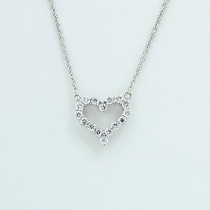 Heart Shape Round Diamond Necklace