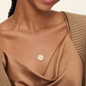14K Yellow GoldZodiac Fortune Wheel Pendant