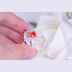 Red Emerald Diamond Ring