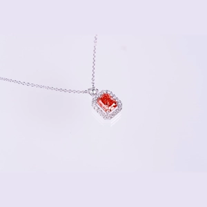 Red Radiant Diamond Necklace