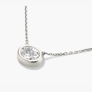 Lucia Necklace Sterling Silver, Lab Grown White Sapphire