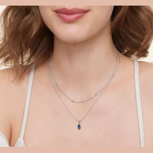 Teardrop London Blue Topaz Pendant in Silver