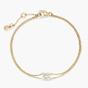 Round Lab Grown Sapphire Bracelet 18k Gold Vermeil, Lab Grown Sapphire