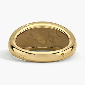 Pisces Zodiac Constellation Diamond Dome Ring
