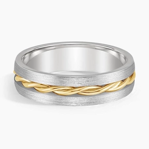 Mixed Metal Twist 6mm Wedding Ring