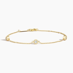 Three Diamond Bezel Bracelet