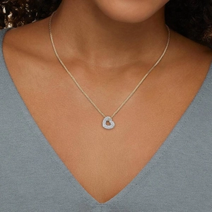 Heart Shaped Lab Diamond Tube Pendant