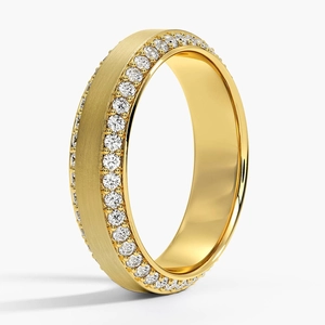Beveled Edge Matte Eternity Lab Diamond 6mm Wedding Ring